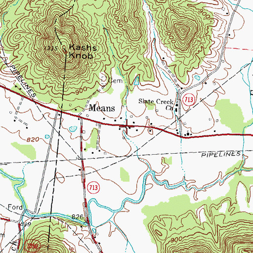 Topographic Map of Travelers Rest, KY