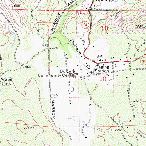 Topographic Map of Dulzura Community Cemetery, CA