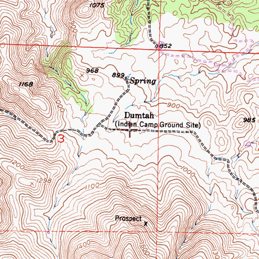 Topographic Map of Dumtah, CA