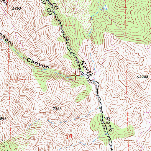Topographic Map of Dunham Canyon, CA