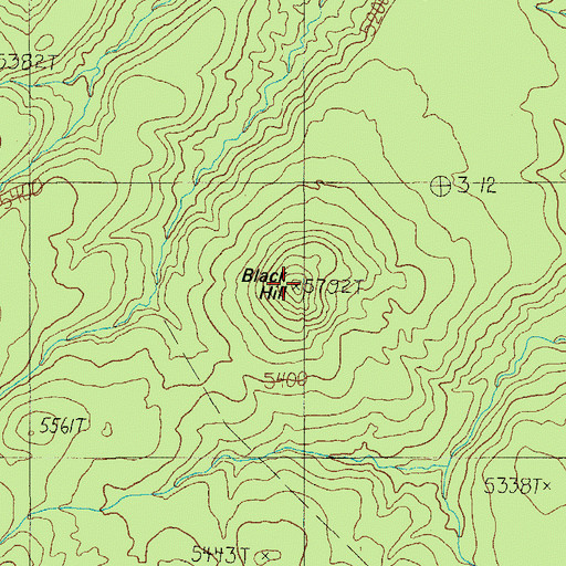 Topographic Map of Black Hill, AZ
