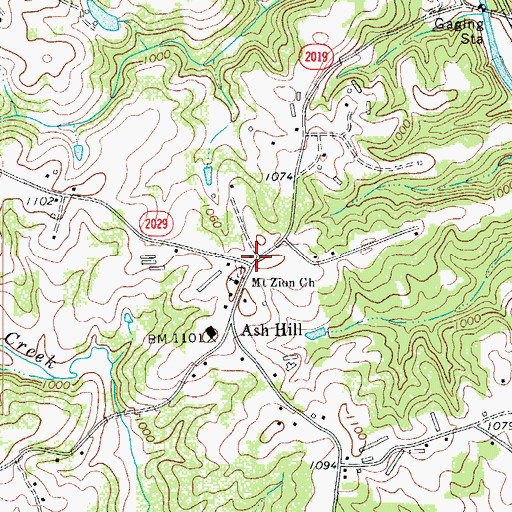 Topographic Map of Ash Hill Post Office (historical), NC