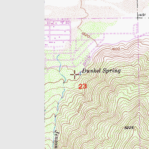 Topographic Map of Dunkel Spring, CA