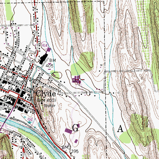 Topographic Map of Clyde Elementary School, NY