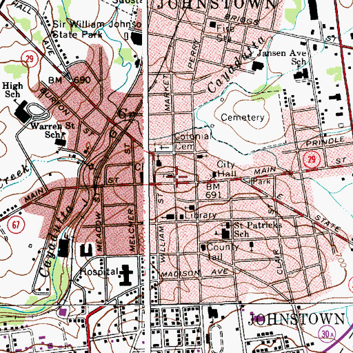 Topographic Map of Saint John's Episcopal Church, NY