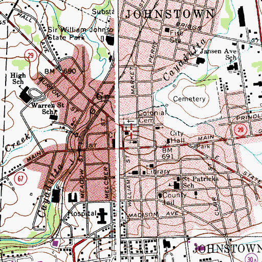 Topographic Map of First Methodist Church, NY