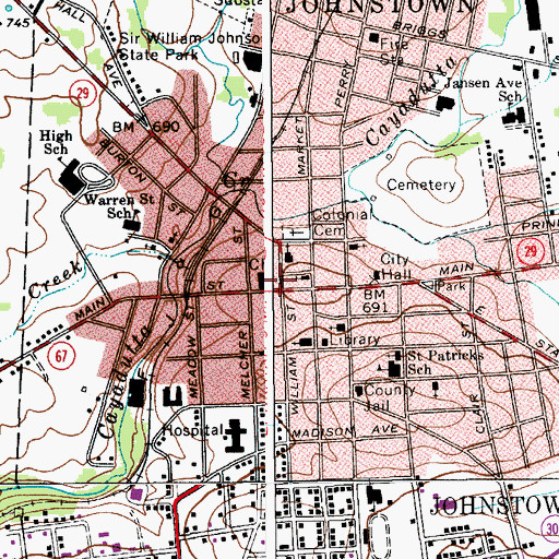 Topographic Map of Fulton County Court House, NY