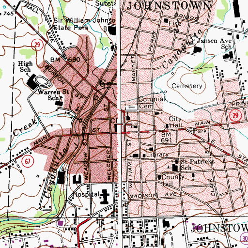 Topographic Map of Fulton County Office Building, NY