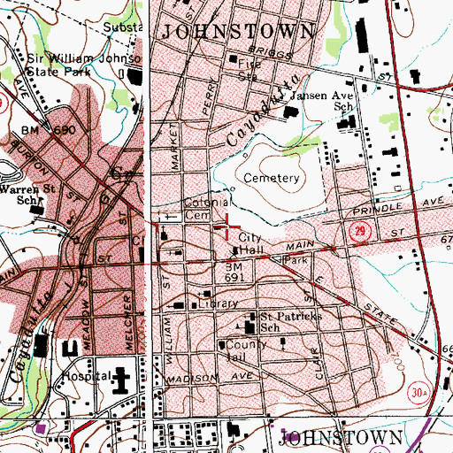 Topographic Map of Saint Paul's Lutheran Church (historical), NY