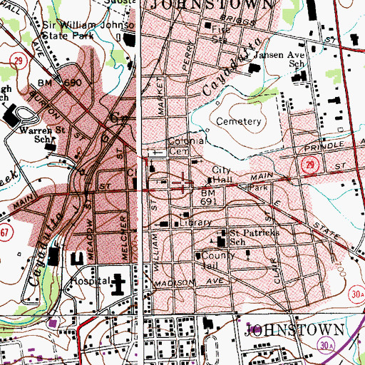 Topographic Map of Towne Theater (historical), NY