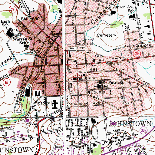 Topographic Map of First Presbyterian Church, NY