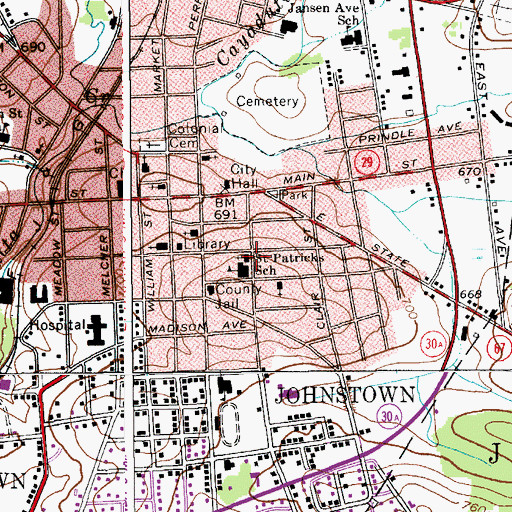 Topographic Map of Saint Patrick's Roman Catholic Church, NY