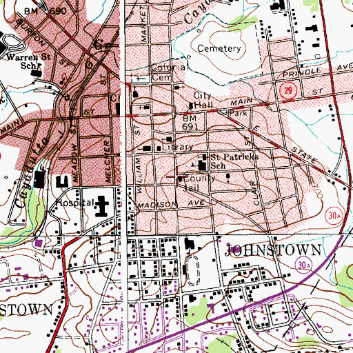Topographic Map of Christ Lutheran Church, NY