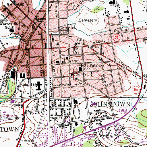 Topographic Map of Fulton County Jail, NY