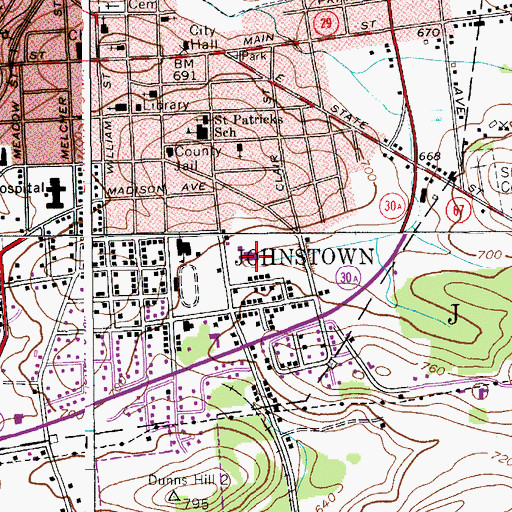 Topographic Map of Glebe Street Elementary School, NY