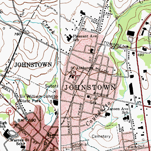 Topographic Map of Saint Anthony Hall, NY