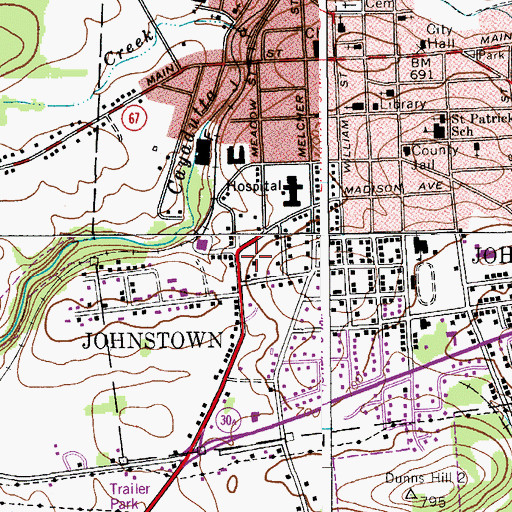 Topographic Map of Willing Helpers Home for Old Ladies (historical), NY