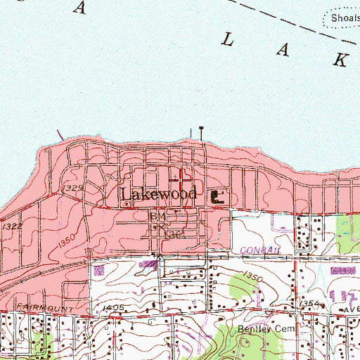 Topographic Map of Sacred Heart Roman Catholic Church, NY