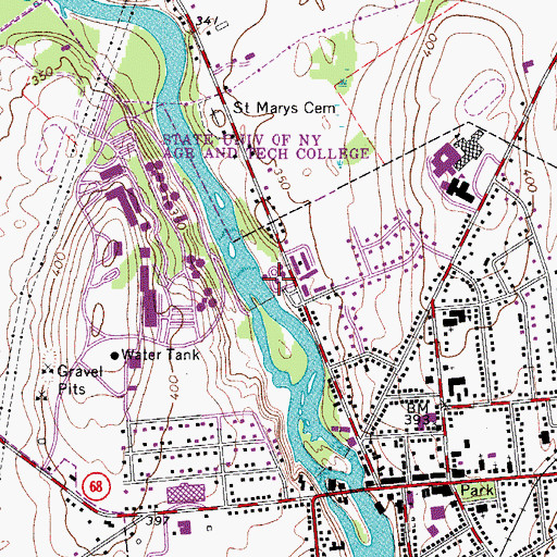 Topographic Map of Canton Fire Department, NY