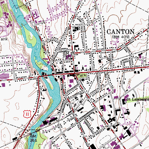 Topographic Map of American Theatre, NY