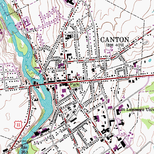 Topographic Map of First Universalist Church, NY