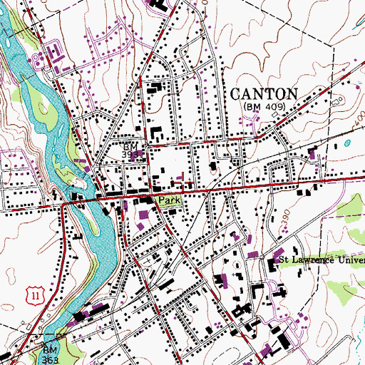 Topographic Map of First Baptist Church, NY