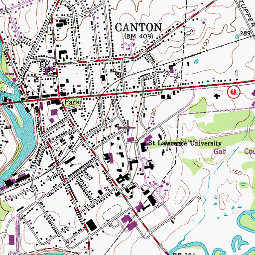 Topographic Map of Abbott-Young Memorial Temple, NY