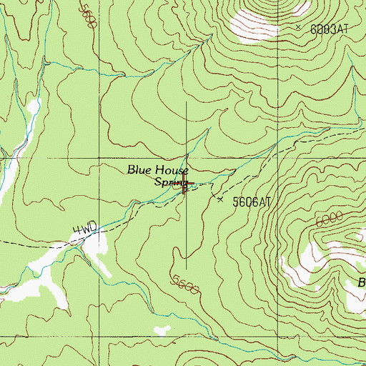 Topographic Map of Blue House Spring, AZ