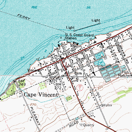 Topographic Map of Cape Vincent Community Library, NY