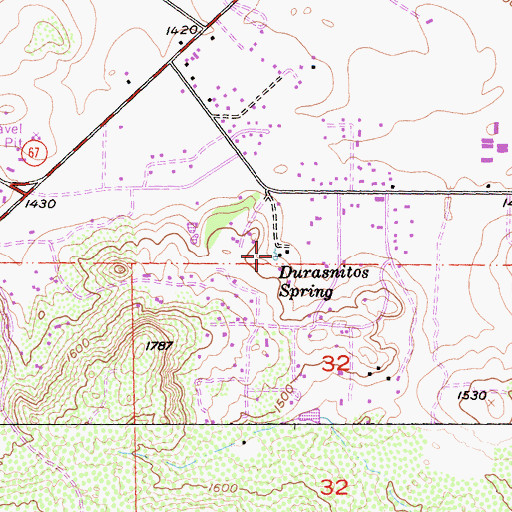 Topographic Map of Durasnitos Spring, CA