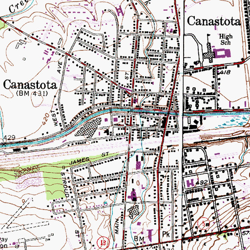 Topographic Map of Canastota Public Library, NY