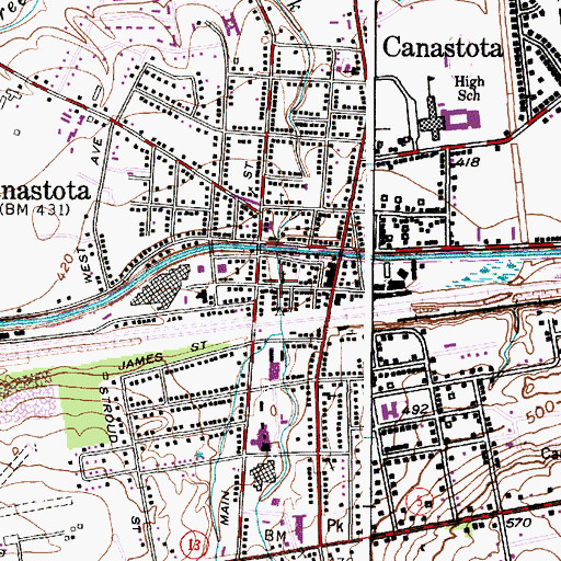 Topographic Map of First Presbyterian Church, NY