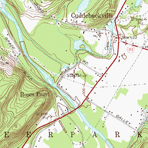 Topographic Map of Delaware And Hudson Canal County Park, NY