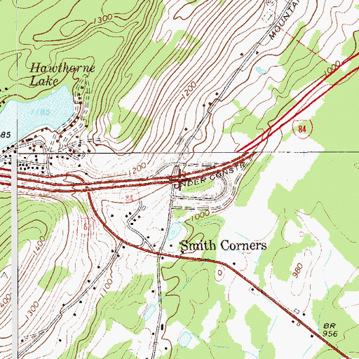Topographic Map of Exit 2, NY