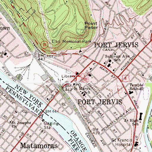 Topographic Map of Orange County Youth Community Center, NY