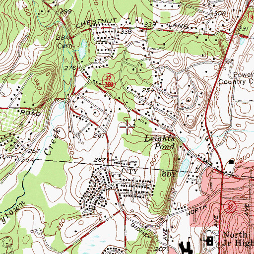 Topographic Map of Mid Valley Mall Shopping Center, NY