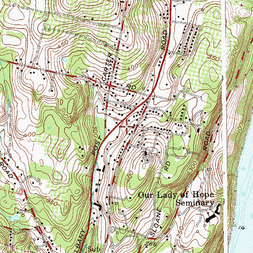 Topographic Map of Hudson Valley Mobile Home Park, NY