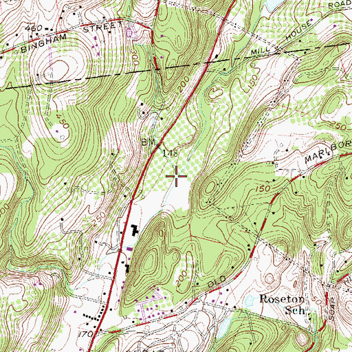 Topographic Map of Mill Creek Golf Course, NY