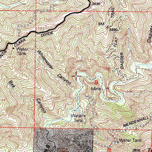 Topographic Map of Dutch Louie Campground, CA