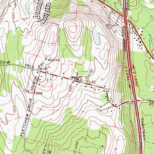 Topographic Map of Meadow Hill Global Explorations Magnet School, NY