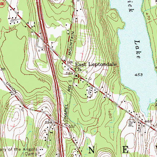 Topographic Map of Leptondale Christian Academy, NY