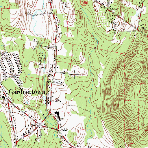 Topographic Map of Gardnertown Farms, NY