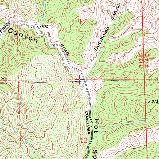 Topographic Map of Dutchman Canyon, CA
