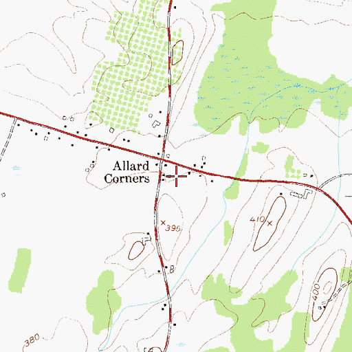 Topographic Map of Hodgson Farms, NY