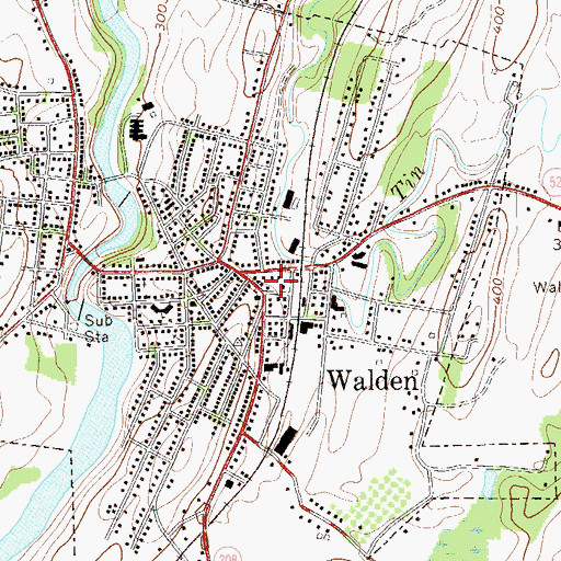 Topographic Map of Walden Mall Shopping Center, NY