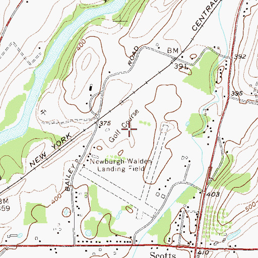 Topographic Map of Scotts Corners Golf Course, NY