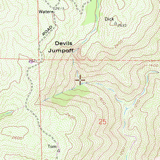 Topographic Map of Dye Canyon, CA