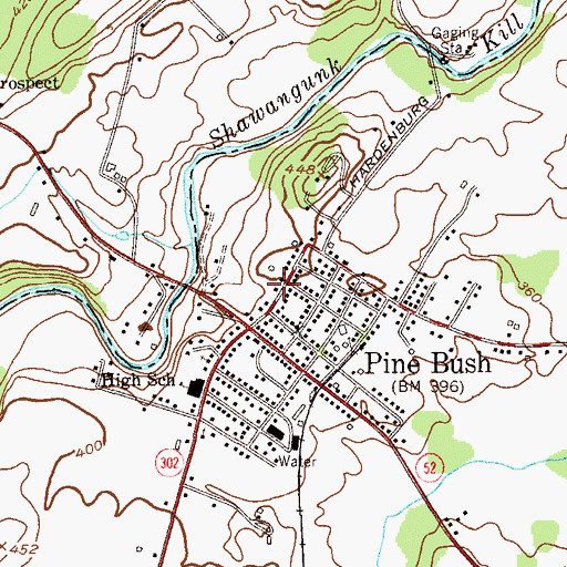 Topographic Map of Town of Crawford Free Library, NY