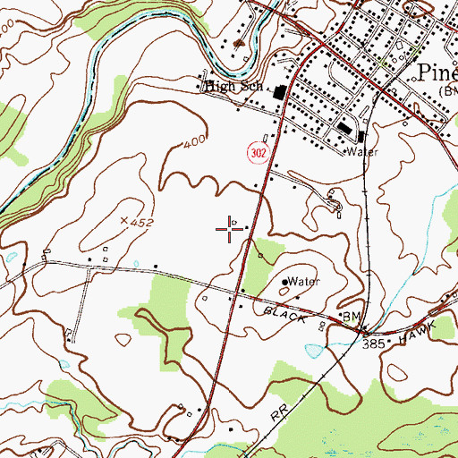 Topographic Map of Pine Bush Senior High School, NY