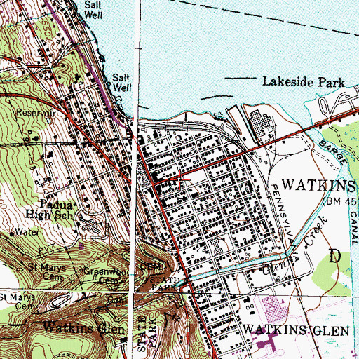 Topographic Map of First Methodist Church, NY